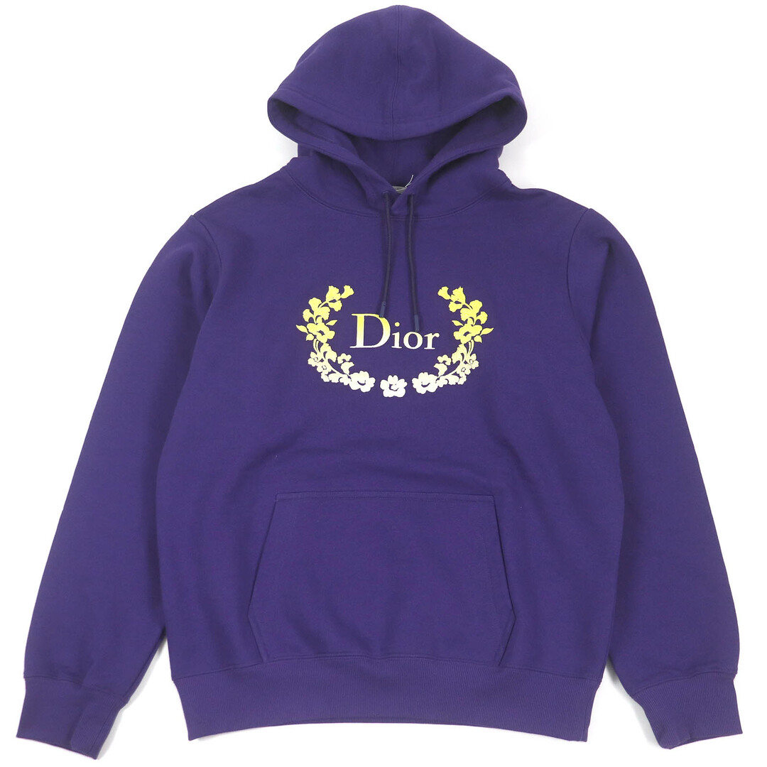 DIOR HOMME - 未使用品□DIOR ディオール オム 22AW 313J691A0531 コットン ロゴエンブロイダリー プルオーバー パーカー フーディー パープル M イタリア製 正規品 メンズ