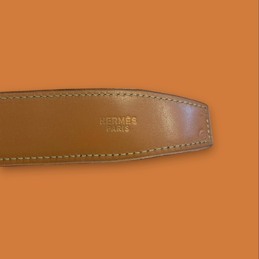OLD HERMES ブラウンレザーベルト エルメス HERMES - 【ヴィンテージ】◇エルメス◇ ゴールド バックル