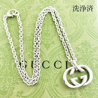 GUCCI - GUCCI インターロッキングg 燻加工 チェーン ネックレス GUCCI - GUCCI インターロッキングg 燻加工 チェーン ネックレス