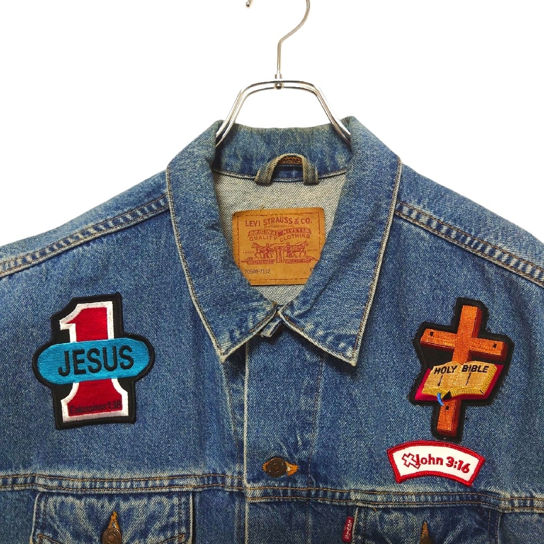 Levi's - 【LEVI'S】USA製 ワッペン刺繍 デニムベスト A-3125の Levi's - 【LEVI'S】USA製 ワッペン刺繍 デニムベスト A-3125の