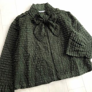 カネコイサオ 豪華 総ピコフリル カーキ色 リボン オーバー カネコイサオ 豪華 総ピコフリル カーキ色 リボン オーバー