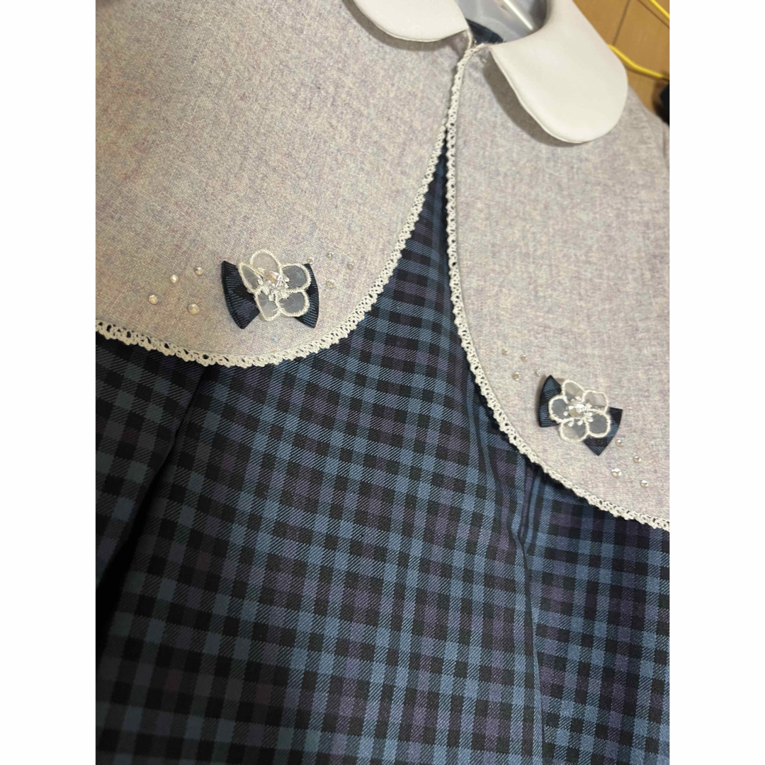 リリィランディ　120cm フォーマルアンサンブル　緑チェック キッズ/ベビー/マタニティのキッズ服女の子用(90cm~)(ドレス/フォーマル)の商品写真