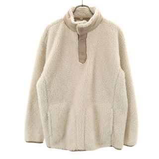 ユニクロ(UNIQLO)の古着 UNIQLO ユニクロ × ホワイトマウンテニアリング コラボ 半袖 オーバサイズ ハーフボタン フリースジャケット S ベージュ系 × White Mountaineering プルオーバー メンズ(その他)