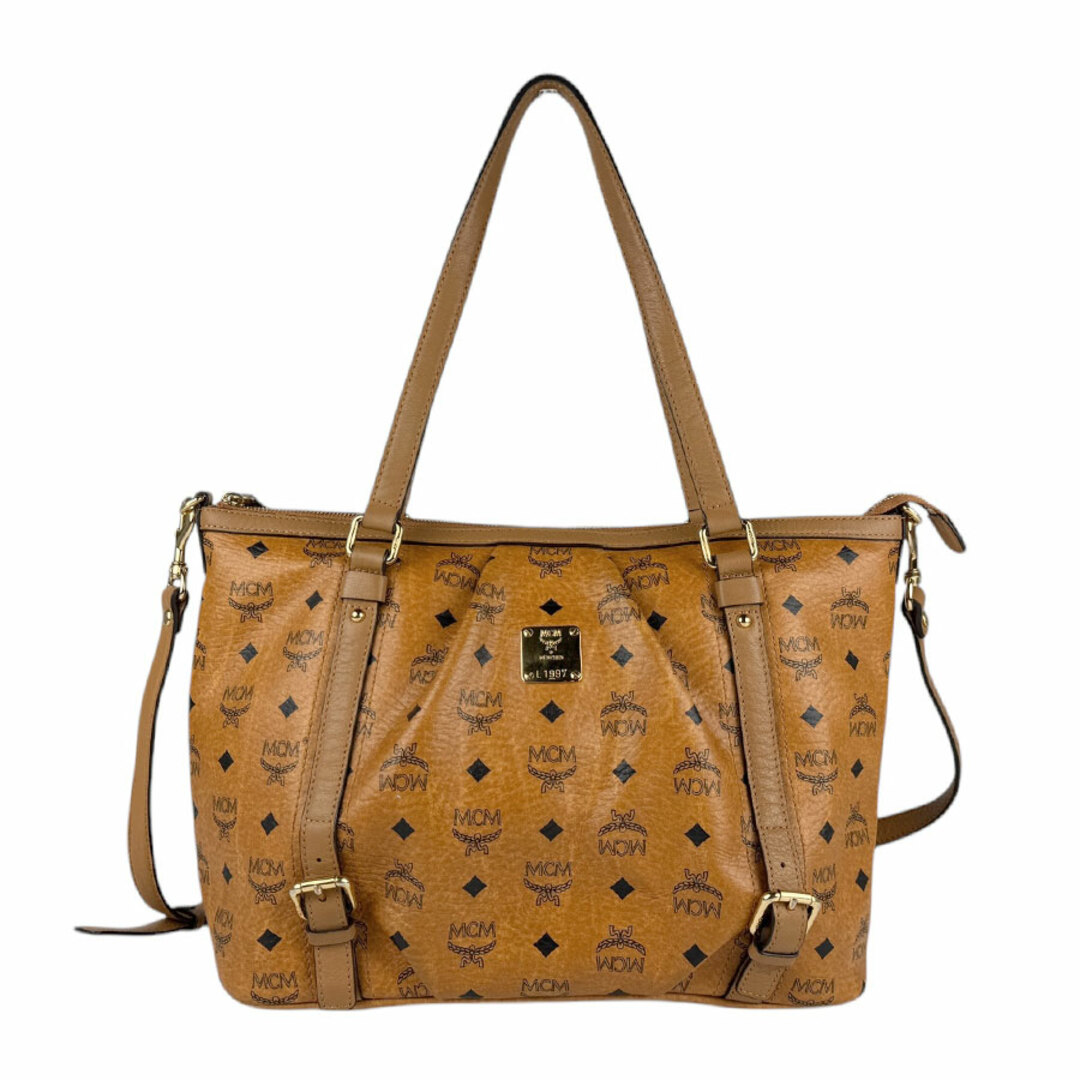 MCM - エム シー エム MCM 2Wayバッグ ショルダーバッグ レザー ブラウン/ブラック ゴールド ユニセックス 送料無料【中古】 z3879