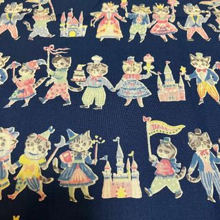 【綿生地 猫生地】940　KOKKA　110×100cm　猫　ねこ　ネコ(生地/糸)