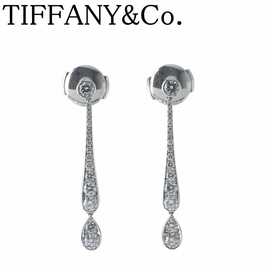 Tiffany & Co. - ティファニー ダイヤ ピアス ジャズ ドロップ PT950 箱 新品仕上げ済 TIFFANY【20880】
