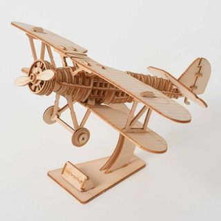 【飛行機】木製　3D　ウッドクラフト ウッドパズル ペーパークラフト (知育玩具)