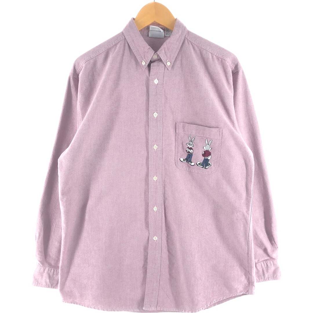 古着 90年代 ACME CLOTHING CO. LOONEY TUNES ルーニーテューンズ バッグスバニー 長袖 ボタンダウンシャツ レディースM相当 ヴィンテージ /eaa524953