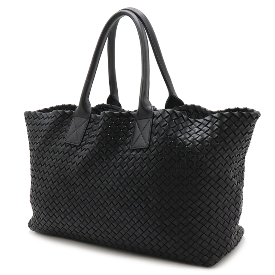 BOTTEGA VENETA(ボッテガヴェネタ)のBOTTEGA VENETA ボッテガ ヴェネタ ボッテガベネタ イントレチャート カバMM トートバッグ ラージトート レザー ブラック 黒 ポーチ欠品 115664 レディースのバッグ(トートバッグ)の商品写真