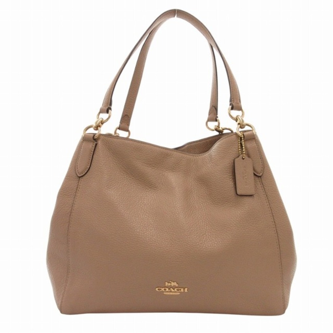 COACH - コーチ ハンドバッグ トート 手提げ レザー ロゴ ゴールド金具 ベージュ