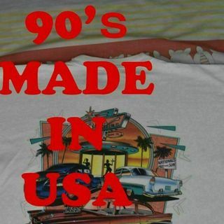 ヴィンテージ(VINTAGE)の90’ｓ ドラッグカーＴシャツ 12648c USA製 染込プリント 00 80(Tシャツ/カットソー(半袖/袖なし))