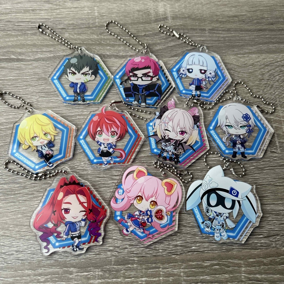 コンパス アクリルキーホルダー 10個セット エンタメ/ホビーのアニメグッズ(キーホルダー)の商品写真