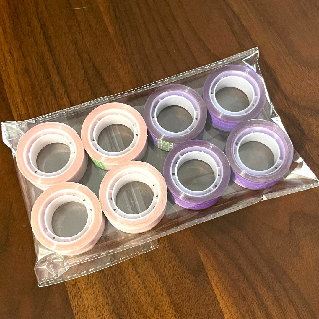 8巻セット ピンク パープル レース セロテープ ラッピング インテリア/住まい/日用品の文房具(テープ/マスキングテープ)の商品写真