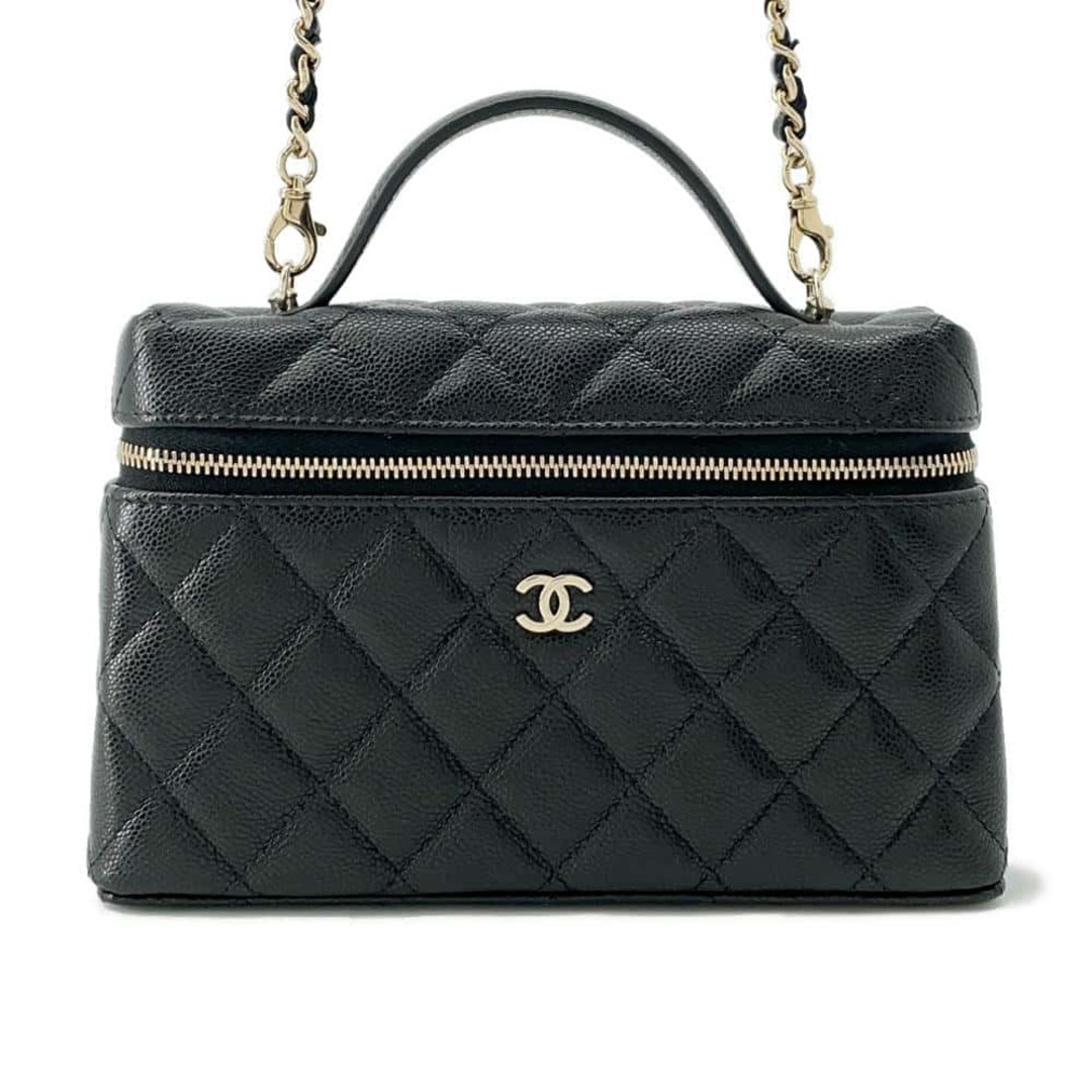 CHANEL - シャネル チェーンショルダーバッグ マトラッセ バニティ ココマーク キャビアスキン AP4385 CHANEL ヴァニティ 黒