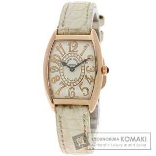 フランクミュラー(FRANCK MULLER)のFRANCK MULLER 1752QZRELCD1R トノウカーベックス リレーフ ダイヤモンド 腕時計 K18PG 革 レディース(腕時計)