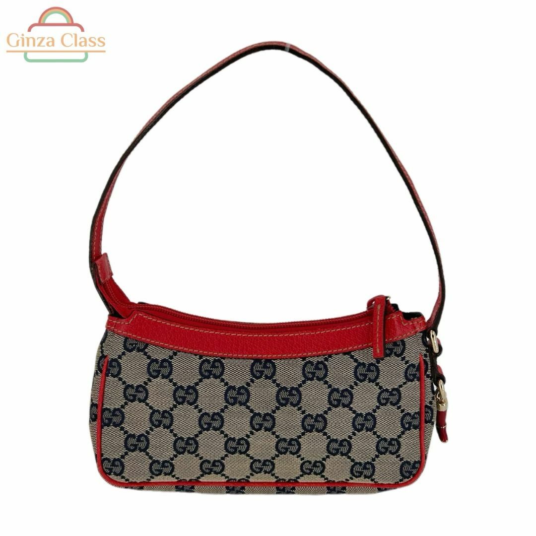 GUCCI - GUCCI グッチ GGキャンバス ミニ ショルダーバッグ レザー/キャンバス 赤/ブラウン 154432 012122 アクセサリー ポーチ レディース ミニバッグ Ginza Class Luxury Shop