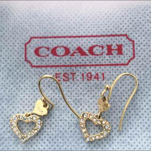 COACH(コーチ)の美品 コーチ ハートモチーフ ラインストーン ピアス レディースのアクセサリー(ピアス)の商品写真