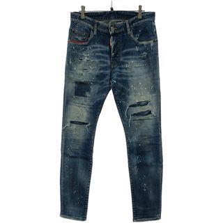 ディースクエアード(DSQUARED2)のDSQUARED2 ディースクエアード 22AW Super Twinky Jean リペア加工スキニーデニムパンツ S74LB1160 インディゴ 46(デニム/ジーンズ)