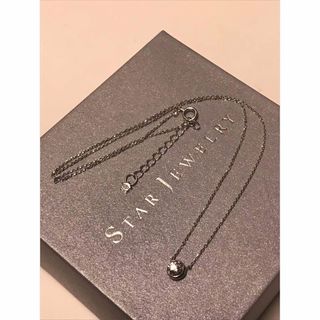 スタージュエリー(STAR JEWELRY)の値下！スタージュエリームーンセッティングダイヤネックレスK18WG☆0.14ct(ネックレス)
