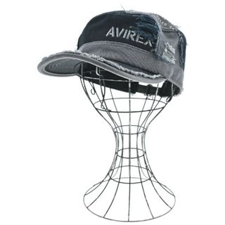 アヴィレックス(AVIREX)のAVIREX アヴィレックス キャップ 57-59 黒xグレー 【古着】【中古】(キャップ)