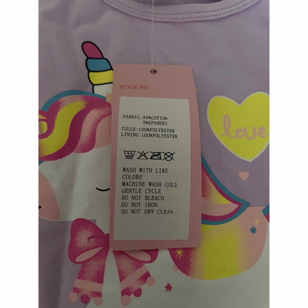 新品　原宿系ドレス　ワンピース　ユニコーン　レインボー　しなこ風 キッズ/ベビー/マタニティのキッズ服女の子用(90cm~)(ワンピース)の商品写真