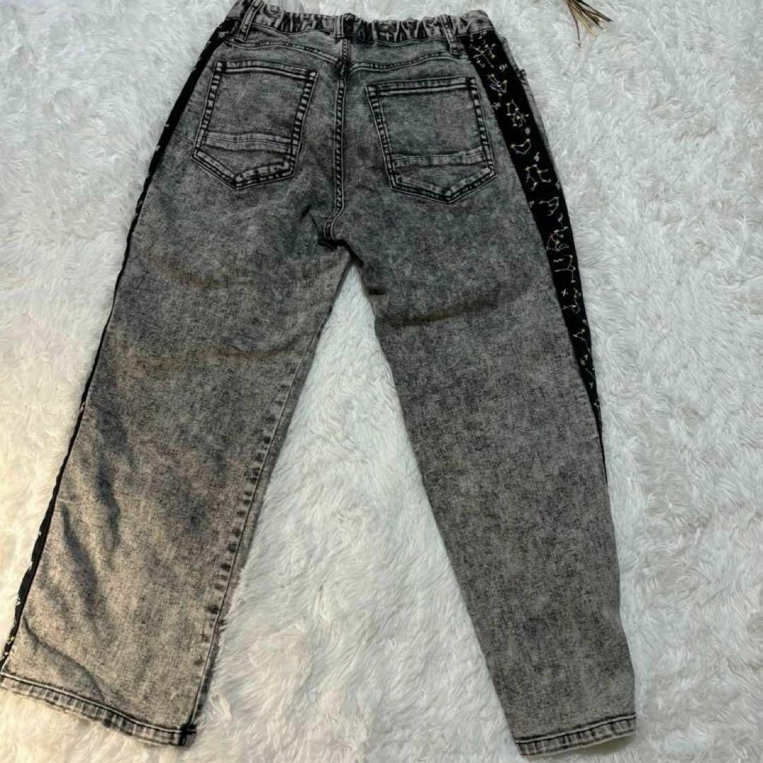 WingLesiage(ウィングレシアージュ)のWINGLE ZODIAC SIGN DENIM PANTS BLACK レディースのパンツ(カジュアルパンツ)の商品写真
