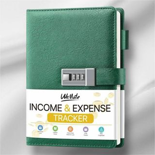 A5 鍵付き 金銭出納帳 家計簿 120ページ グリーン　日付なし会計帳簿 緑(ノート/メモ帳/ふせん)