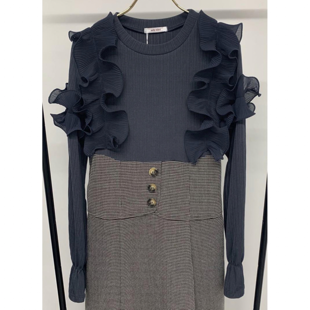 Classical Elf.(クラシカルエルフ)のプリーツフリル使いリブカットソードッキングコルセットワンピース XL レディースのワンピース(ロングワンピース/マキシワンピース)の商品写真