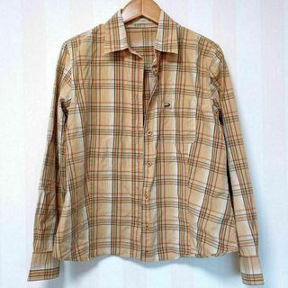 【クロコダイル】　長袖　シャツ　チェック　サイズM オシャレ　人気(ノーカラージャケット)