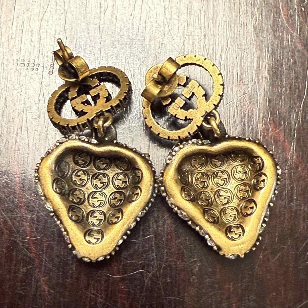 Gucci ピアス ＧＧ ラインストーン インターロッキング  グリーン系 GUCCI グッチ ダブルG ピアス インターロッキングG ラインストーン