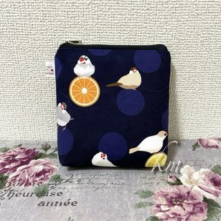 文鳥さんポーチ　小さめ　おともだち大集合　ハンドメイド(ポーチ)