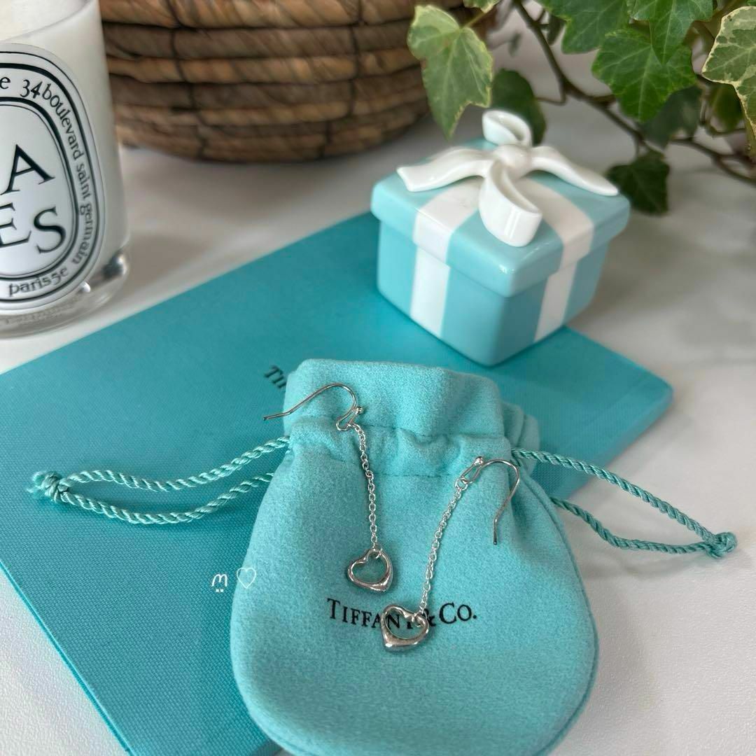 Tiffany & Co. - ティファニー　オープンハートドロップピアス　シルバー　スイング　チェーン　現行品