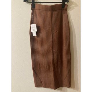 ニットタイトロングスカートリブ(スリット有り)(ロングスカート)
