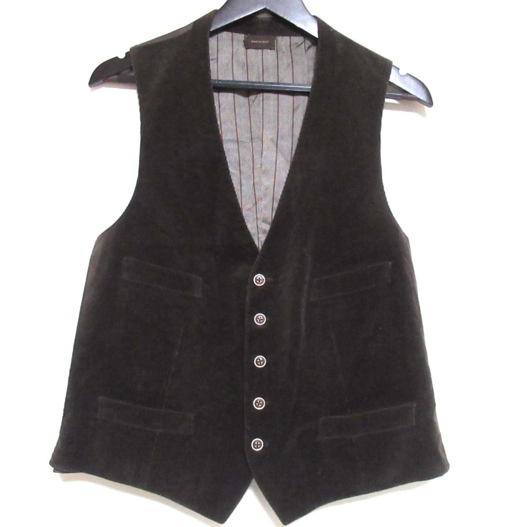 Ermenegildo Zegna - 美品 Ermenegildo Zegna COUTURE エルメネジルドゼニア クチュールライン コーデュロイ ジレ ベスト 7-50Rサイズ ダークブラウン メンズ 古着 中古 USED