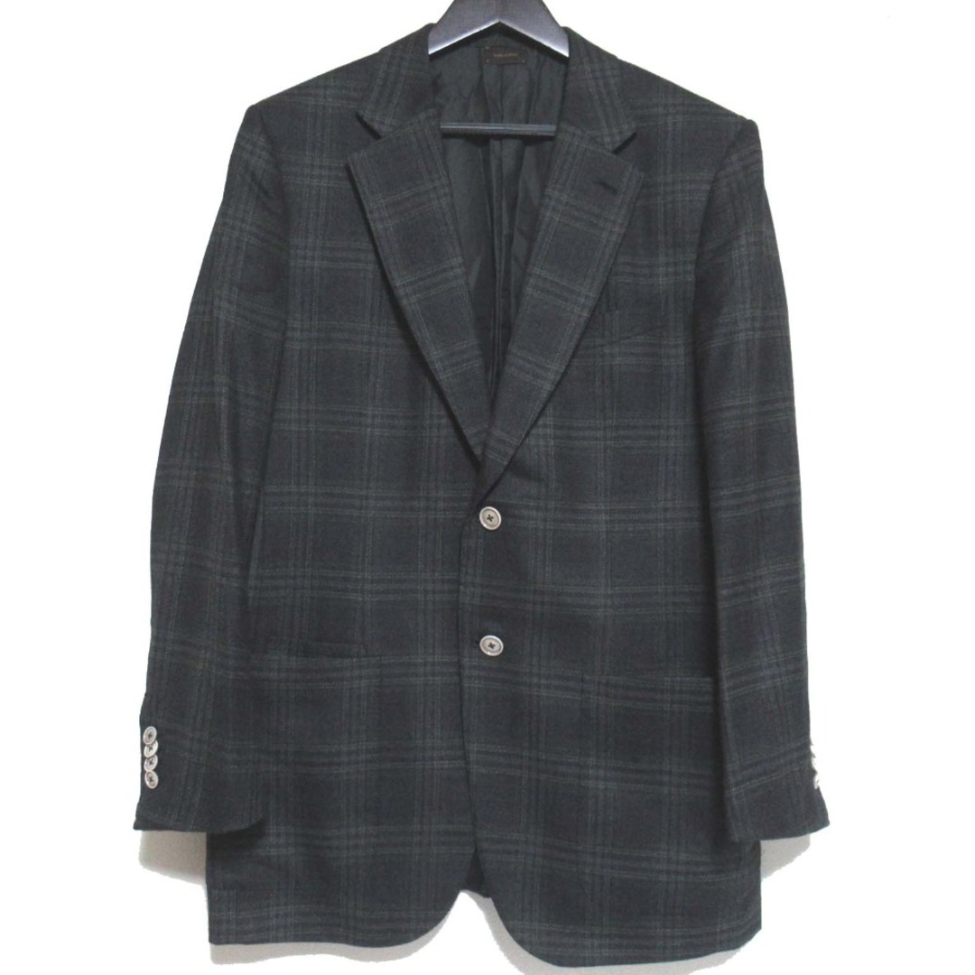 Ermenegildo Zegna - 美品 Ermenegildo Zegna COUTURE エルメネジルドゼニア クチュールライン チェック柄 テーラードジャケット 7-50R グレー×グリーン メンズ 古着 中古 USED