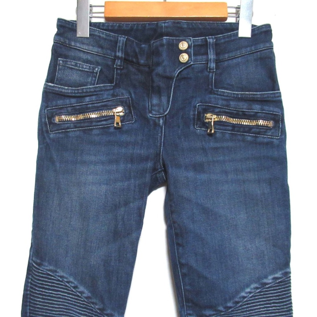 BALMAIN - 美品 BALMAIN バルマン 裾ジップ スキニー バイカー BALMAIN - 美品 BALMAIN バルマン 裾ジップ スキニー バイカー