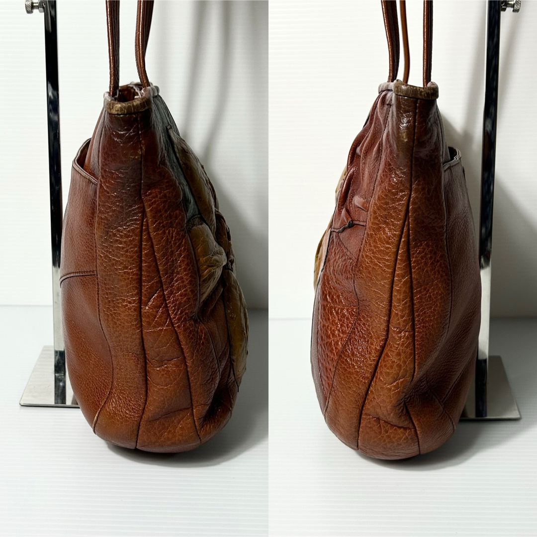 希少 極美品☆IBIZA トートバッグ オーストリッチ パッチワーク 花柄