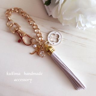 シンプルイニシャル入り♡バッグチャーム(キーホルダー)