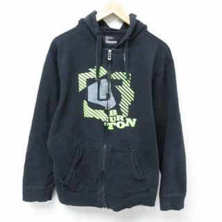 L★古着 長袖 フルジップ スウェット パーカー メンズ バートン 黒 ブラック 25mar01 中古 スエット トレーナー トップス(パーカー)