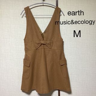 アースミュージックアンドエコロジー(earth music & ecology)の値下げ　レトロ　earth music&ecology ジャンバースカート　M(ミニワンピース)