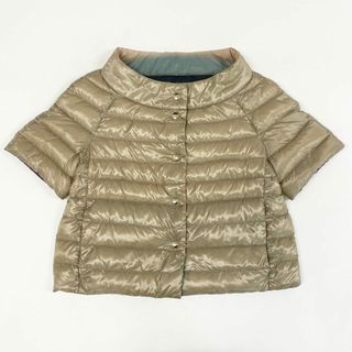 美品✨ヘルノ 七分袖ジャケット ケープ 金ボタン グログラン
