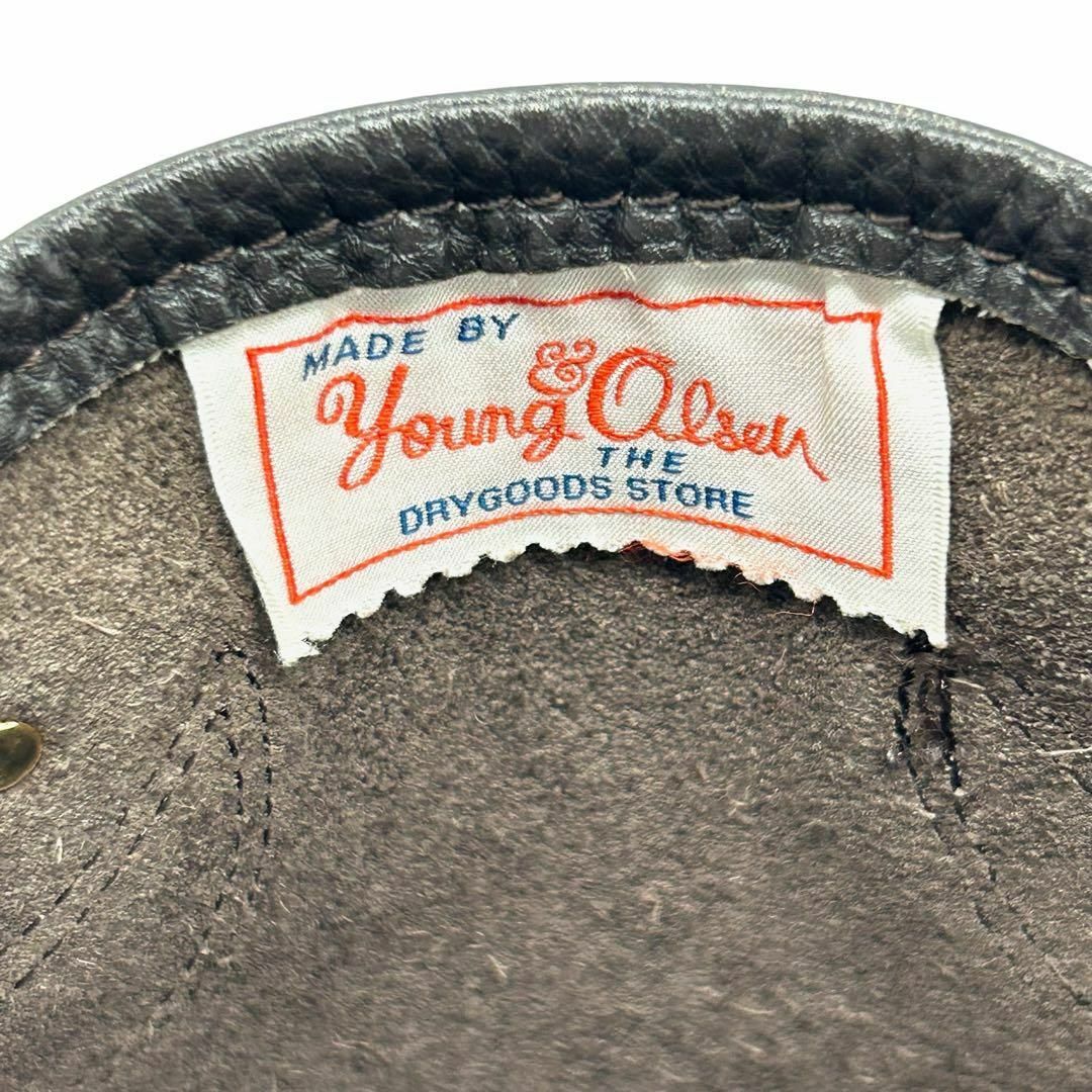 美品 1629 YOUNG&OLSEN ハンドバッグ ミニトート 本革 濃茶