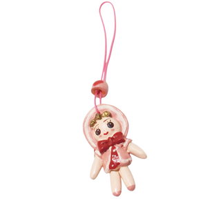 文化人形　はなちゃん　根付　ストラップ　キーホルダー　昭和レトロ　ピンク（え）(その他)