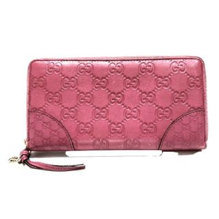 グッチ(GUCCI)のグッチ GUCCI シマ 394005 ラウンドファスナー チャーム 長財布 レディース 送料無料 【中古】【あす楽】(財布)