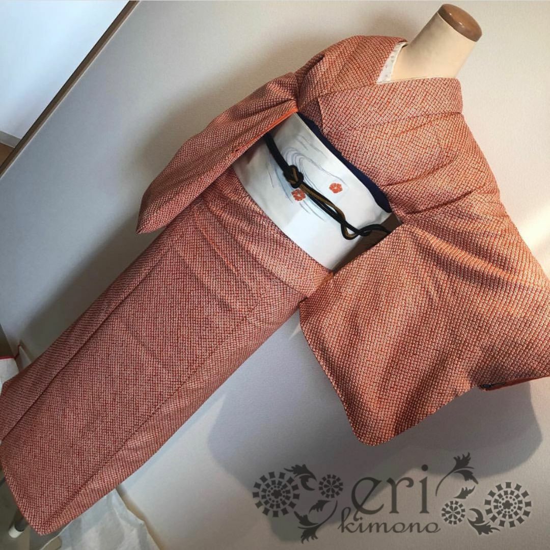 【SALE/総絞り/小紋】総絞り♡オレンジの総絞り