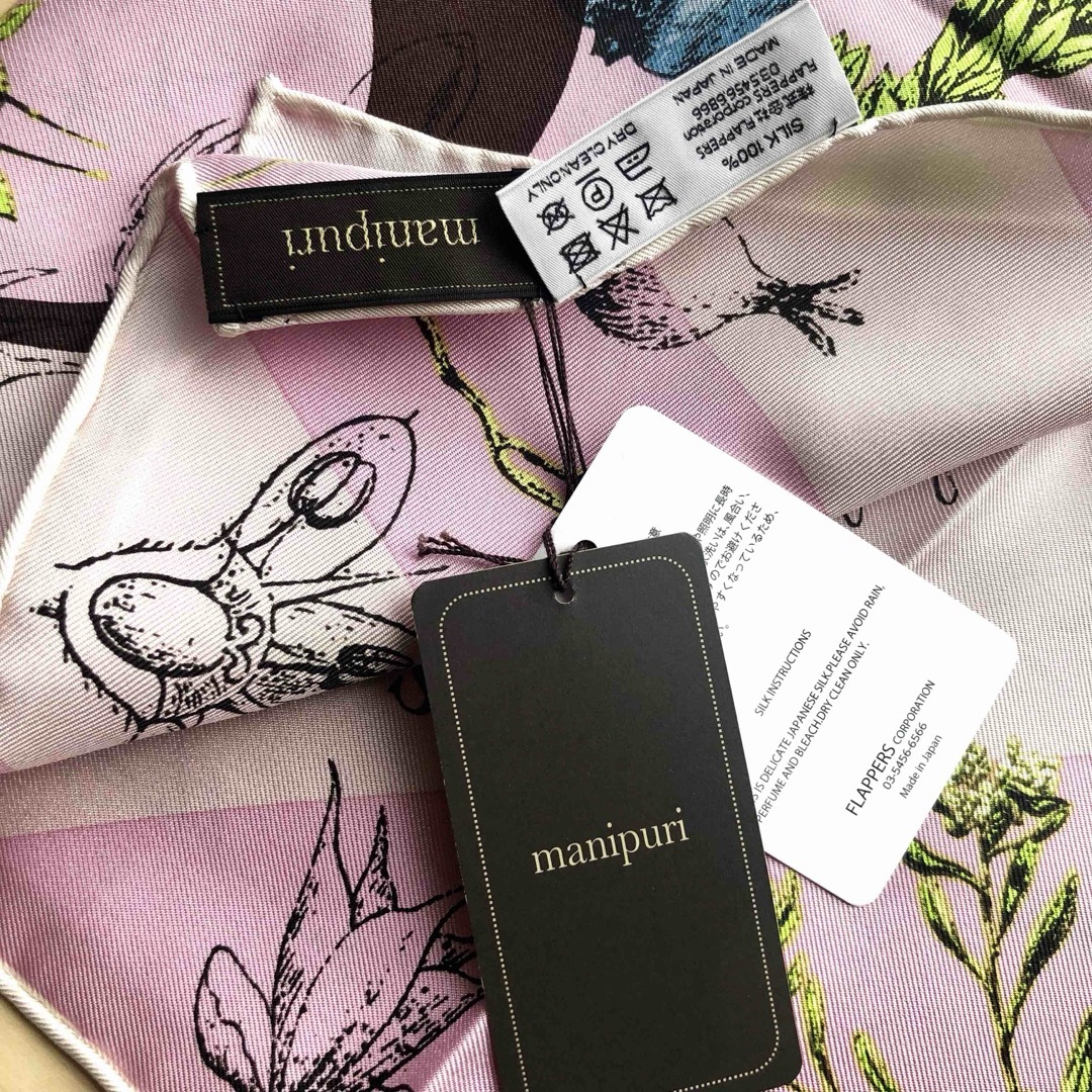 manipuri - ☆新品☆manipuri マニプリ シルクスカーフ フラワー manipuri - ☆新品☆manipuri マニプリ シルクスカーフ フラワー