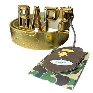A BATHING APE - BAPE レザーベルト クリスタルバックルの通販 A BATHING APE - BAPE レザーベルト クリスタルバックルの通販