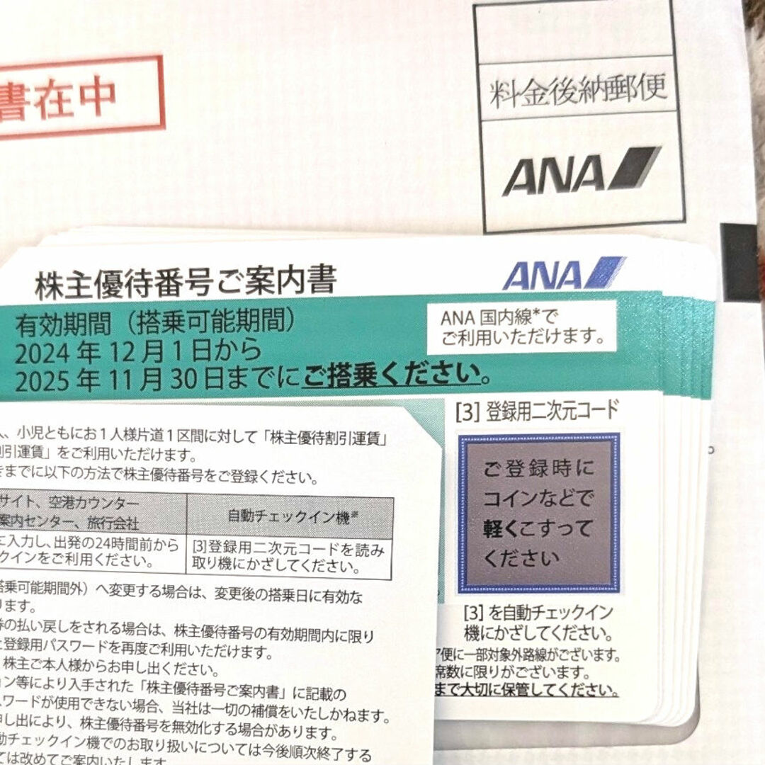 ANA 株主優待 6枚 チケットの優待券/割引券(その他)の商品写真