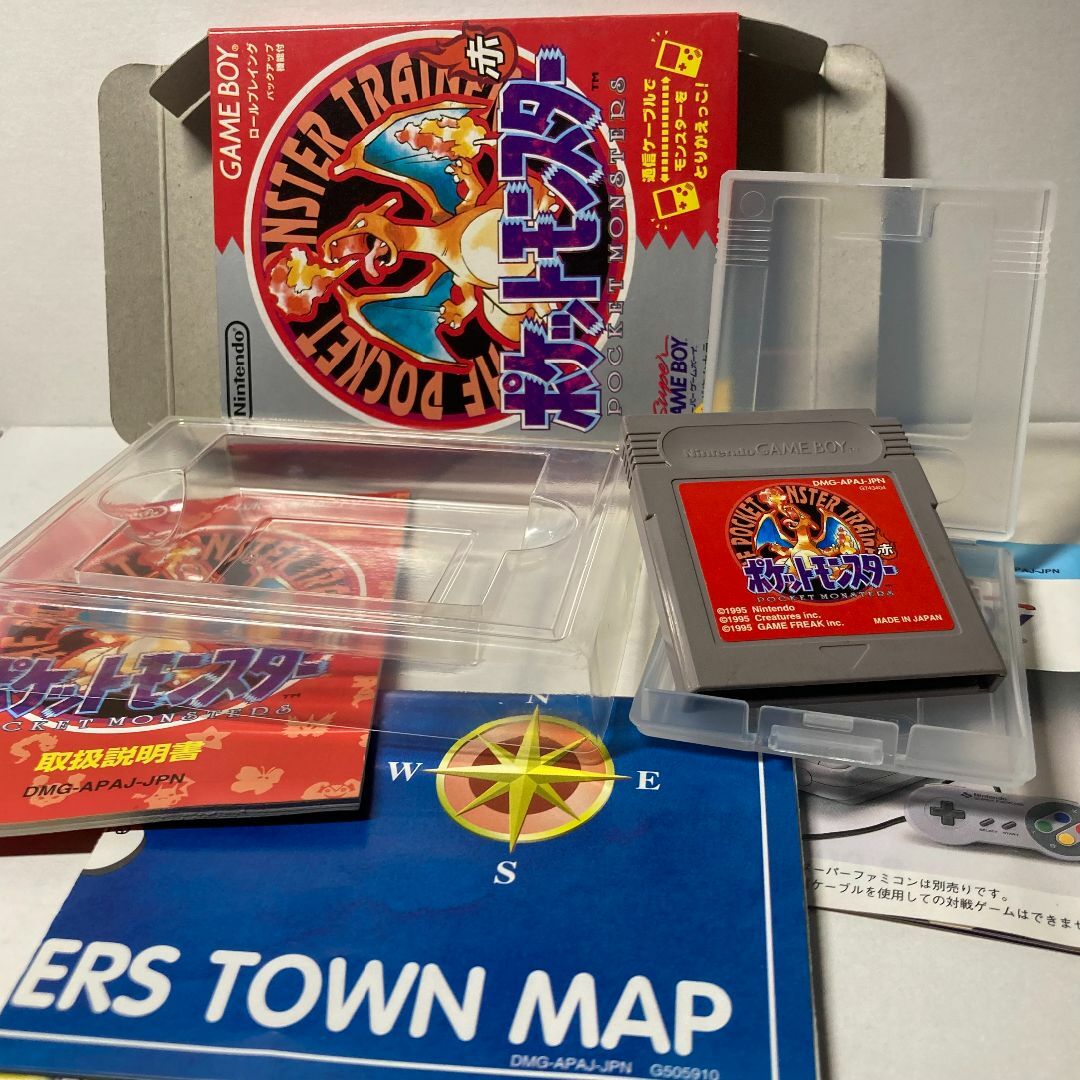 任天堂 - 【動作・セーブ確認済み】ポケットモンスター赤 箱・説明書・中トレイ・プラケース付