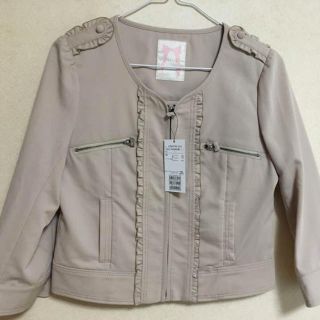 ウィルセレクション(WILLSELECTION)のmi様専用ウィルセレクション ベージュノーカラージャケット(新品)(ノーカラージャケット)